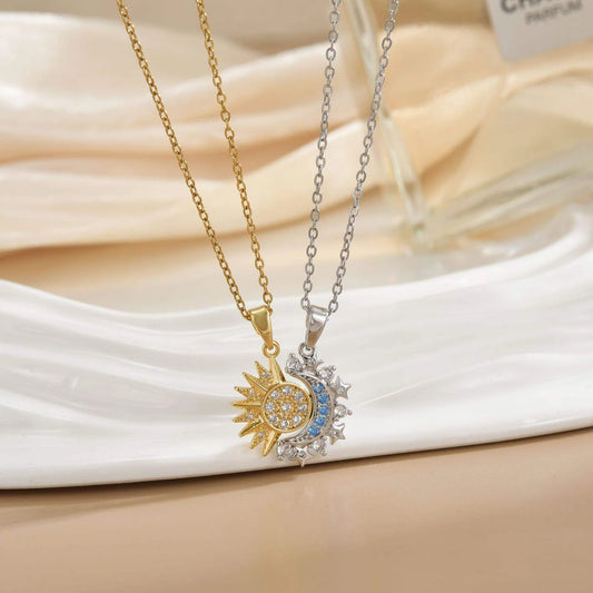 Sun & moon couple neckless